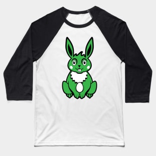 Green Colored Easter Bunny Baseball T-Shirt